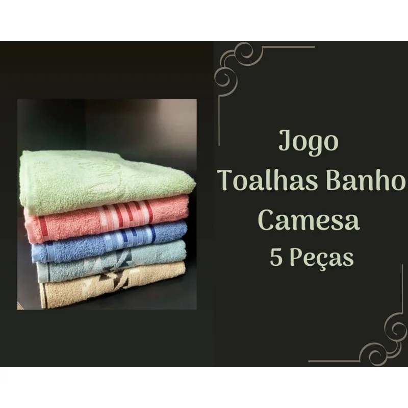 Jogo de Toalhas Banho Camesa 5 Peças