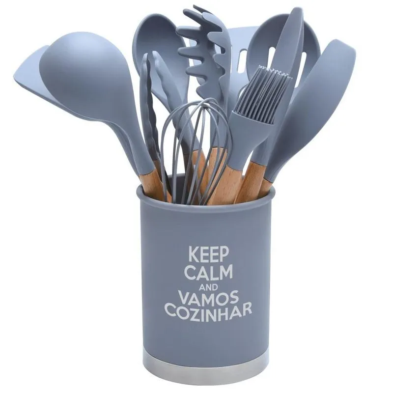 Kit Utensílios De Cozinha 13 Peças Em Silicone