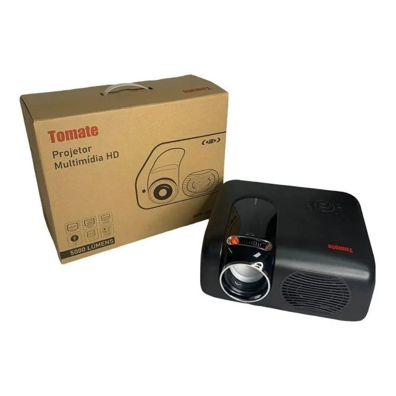 Projetor Tomate Mpr-2008 Preto 5000lm Hdmi Vga Av Led