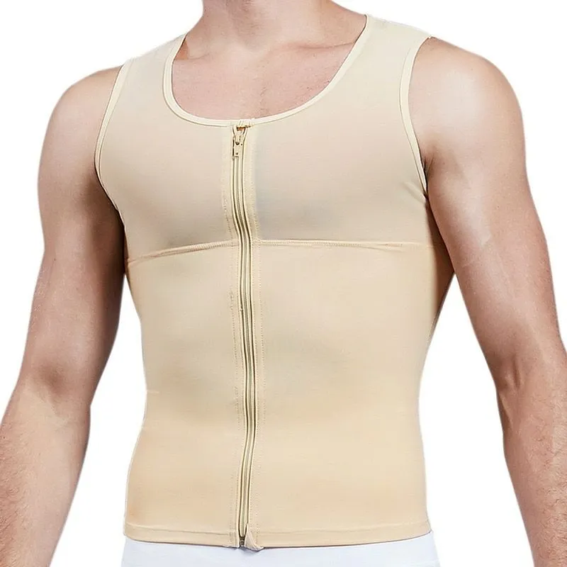 Modelador Peito Camisa De Compressão Ginecomastia Masculino Nude Gg