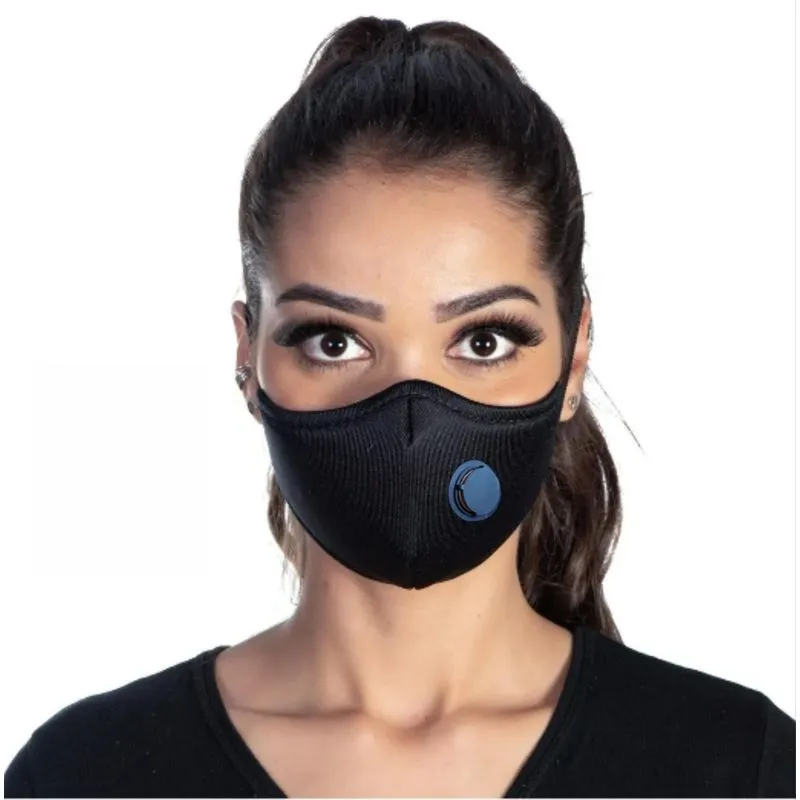 Máscara Proteção Ninja Tecido Tripla Camada Válvula Preto M