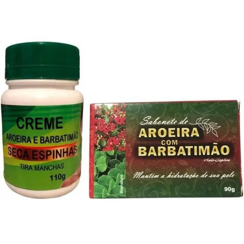12 Creme Seca Espinhas Acne + 24 Sabonete Barbatimão Aroeira