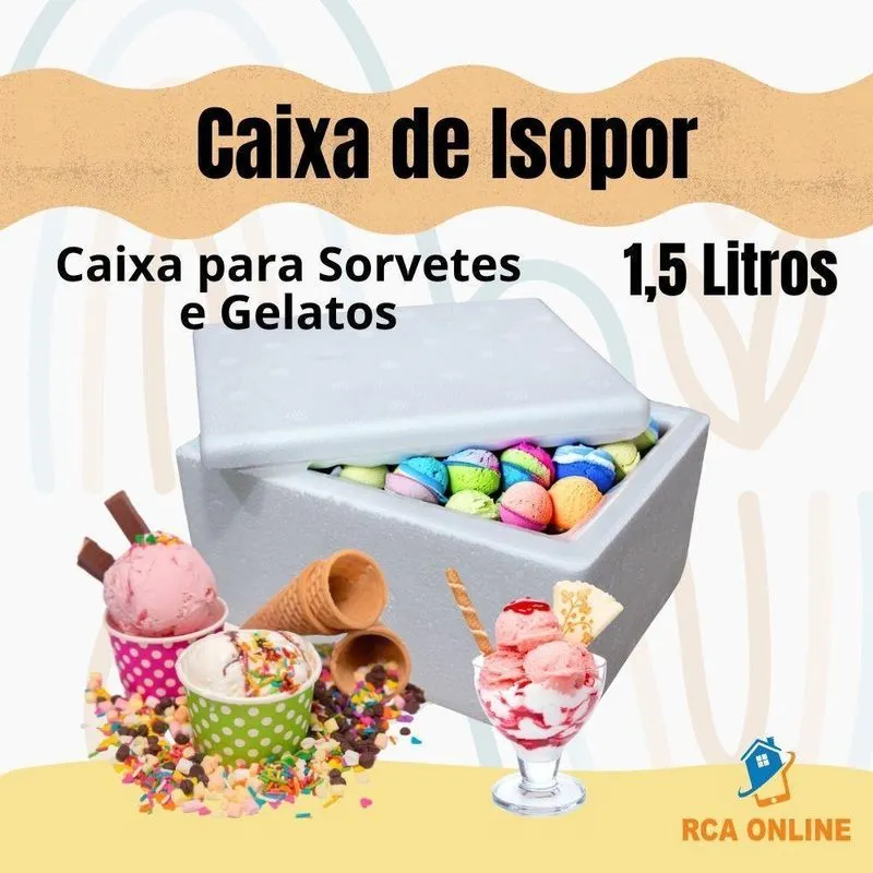 4 Caixas De Isopor 1,5 Litros Para Sorvetes E Medicamentos