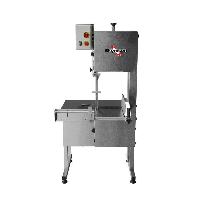 Serra Fita Mesa Móvel Skymsen 315cm Inox Heavy Duty com Regulador de Corte e Empurrador Trifásico 220V SFL-315HD