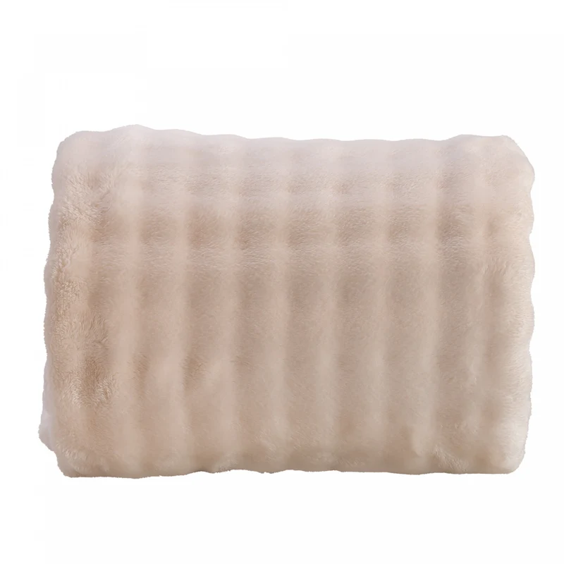 Manta Decorativa Mellow Flannel 127cm x 152cm Bege Poliéster - Wolff Unico
