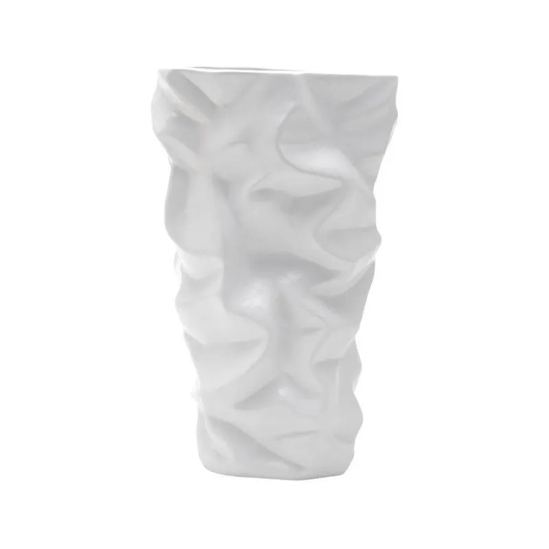 Vaso Ornamental de Cerâmica Waves 25,4cm Rojemac Branco
