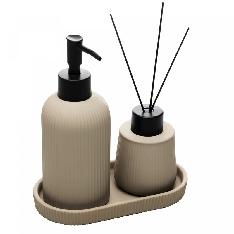 Conjunto 3 Peças para Banheiro Soft Touch Sketch Nude Cerâmica - Wolff Unico