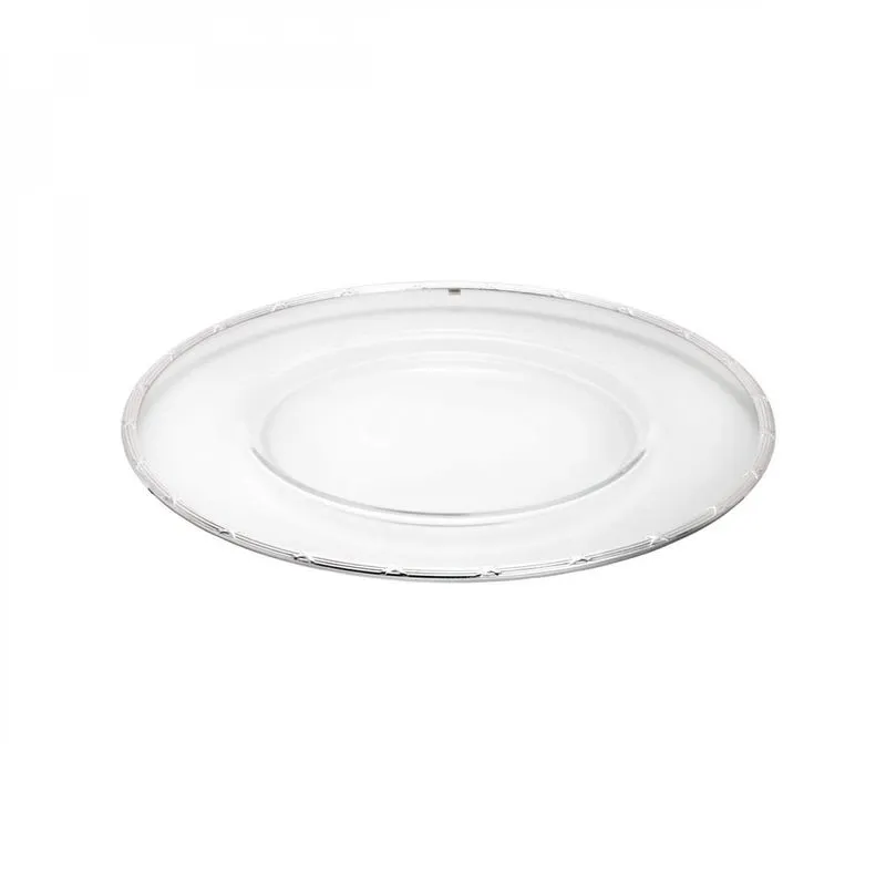 Sousplat de Vidro 35cm Croisé Wolff Rojemac Transparente/Prata