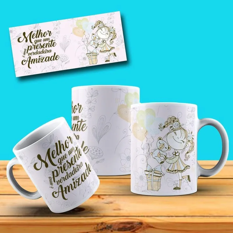 Caneca Porcelana 325Ml Amizade Verdadeira 2