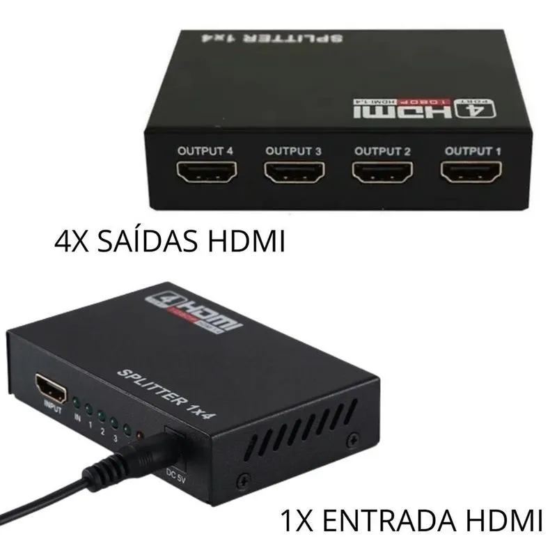 Splitter Hdmi 1x4 Distribuidor Tv Fullhd 1080p