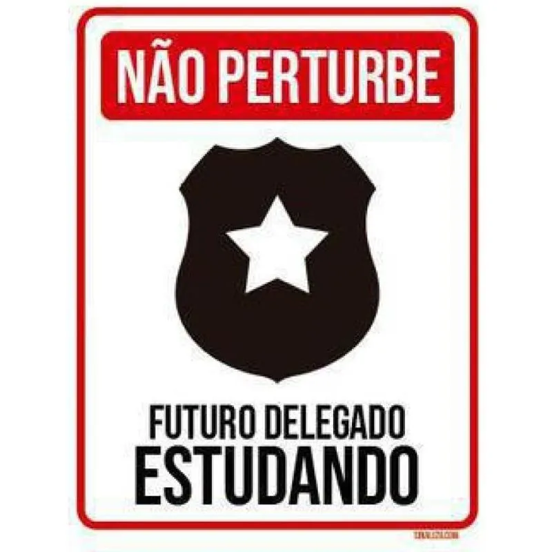 Kit 10 Placas Não Perturbe - Futuro Delegado Estudando