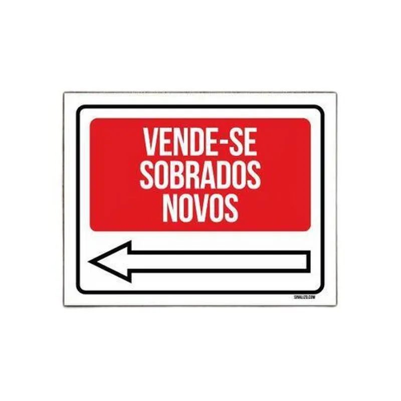 Kit 10 Placas - Vende-se Sobrados Novos Esquerda