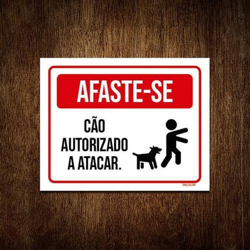 Kit 10 Placas Afaste-se Cão Autorizado A Atacar