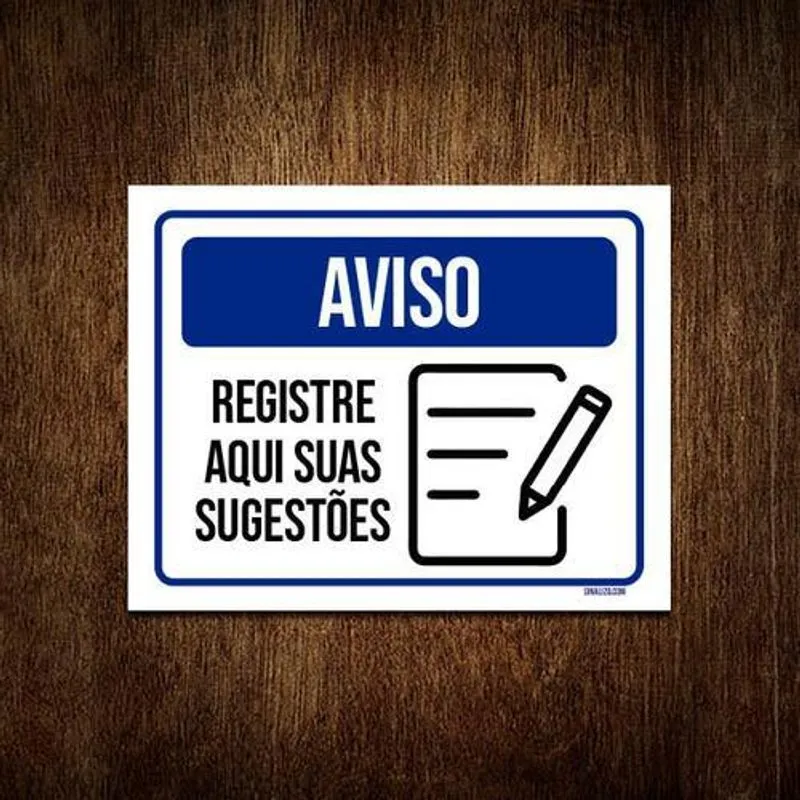 Kit 10 Placas Aviso Registre Aqui Suas Sugestões