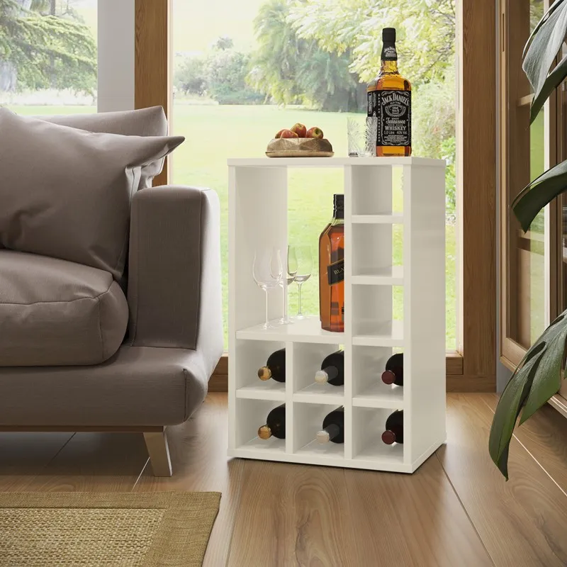 Mesa Lateral com Adega Bar Aparador Compacta cor Off White - Comprar Móveis em Casa