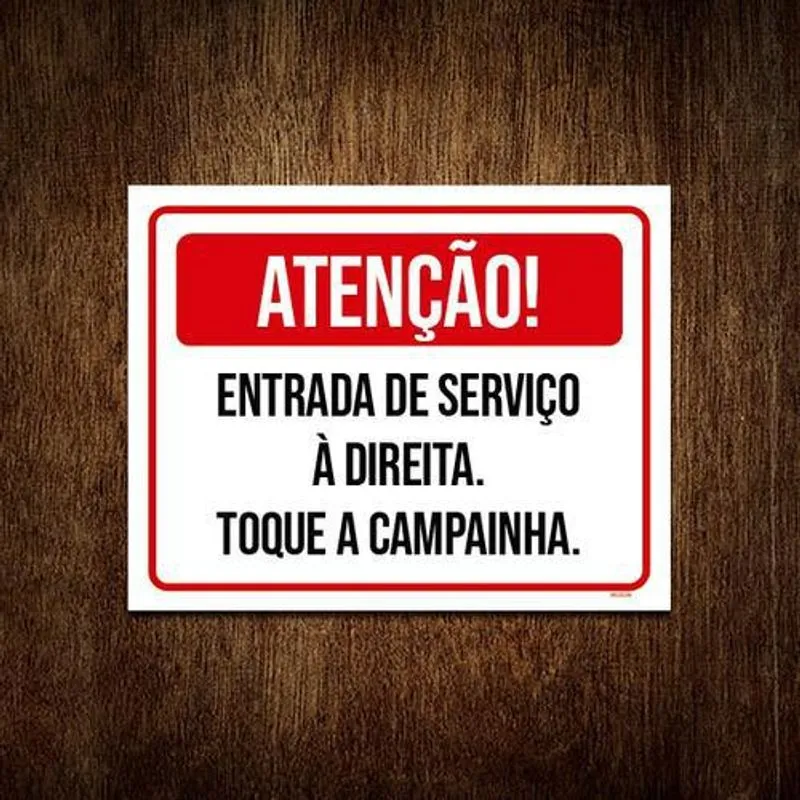 Kit 3 Placas Atenção Entrada Serviço À Direita