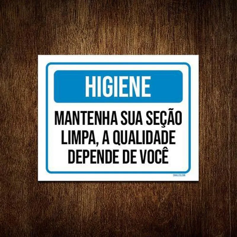 Kit 3 Placas Higiene Mantenha Sua Seção Limpa Qualidade