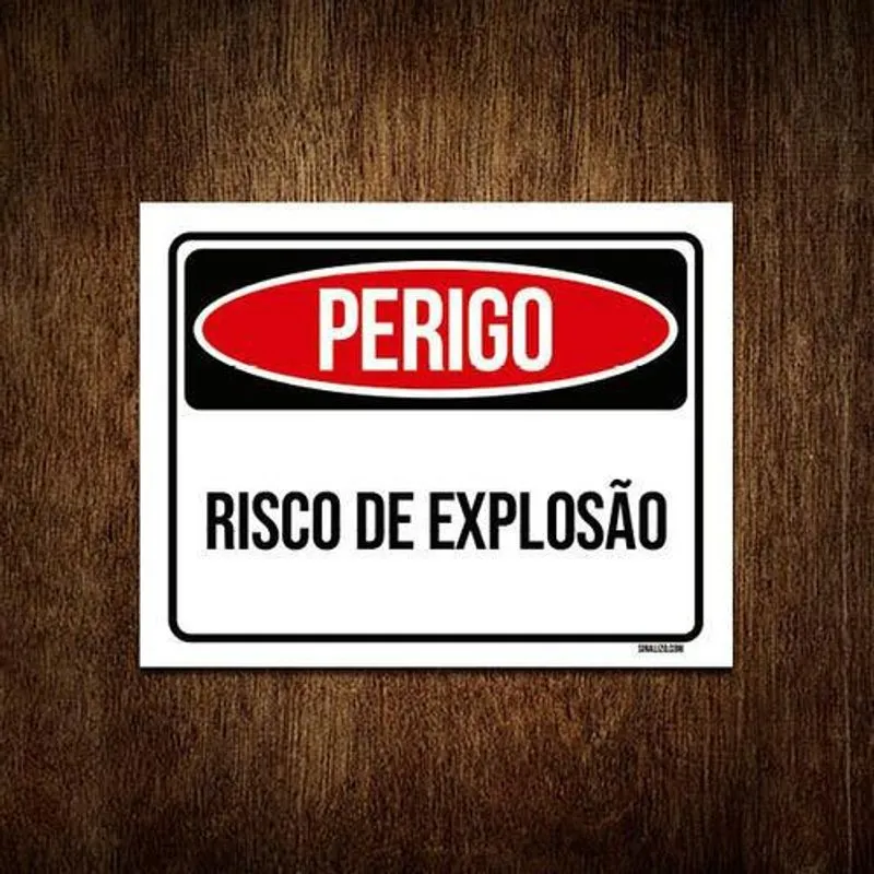 Kit 3 Placas Perigo Risco De Explosão