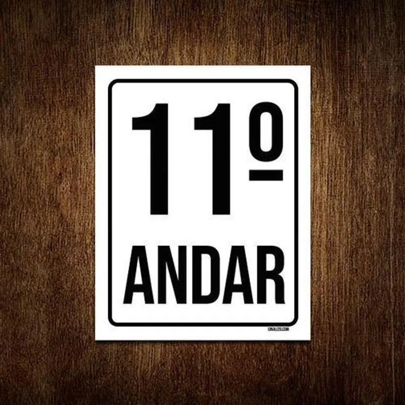 Kit 3 Placas Sinalização Ambiente Identificação 11º Andar