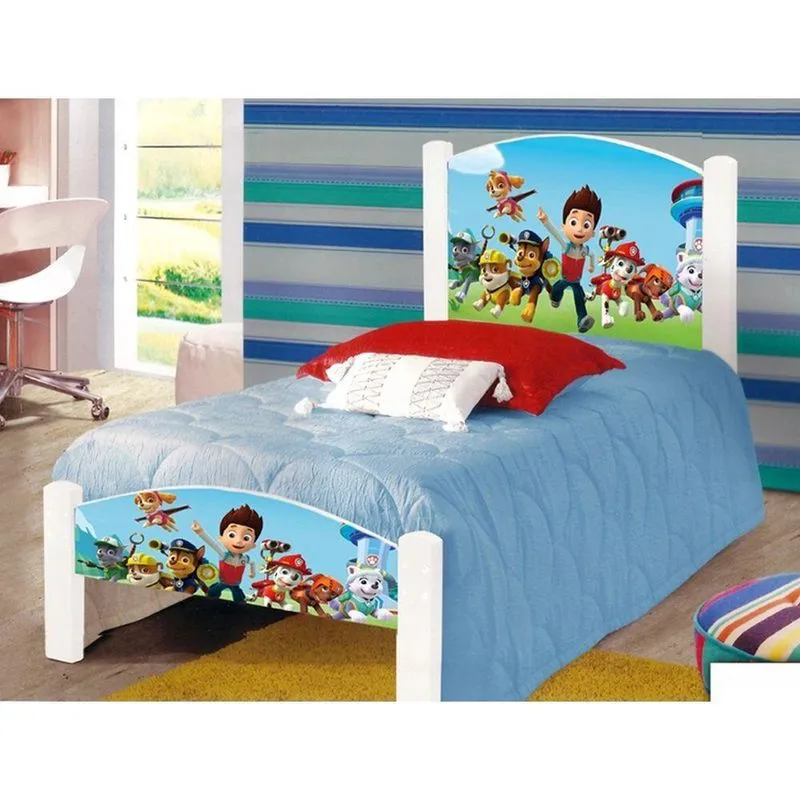 Cama Solteiro Infantil Cães Branco