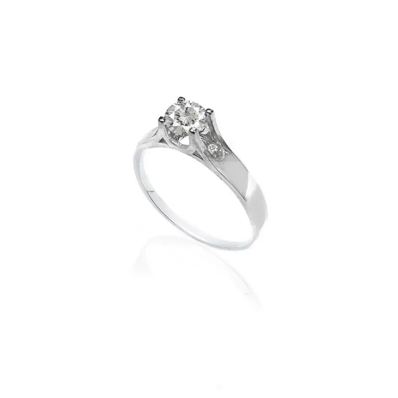 Anel Solitario Triplo Prata 950 Zirconia - 26