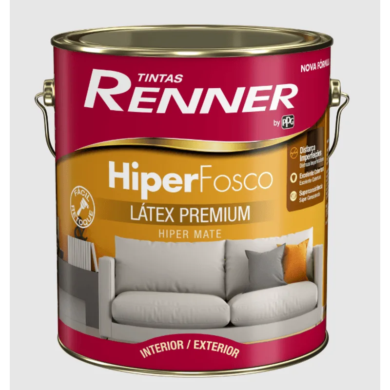 Tinta Renner Latéx Hiper Fosco 3,6 Litros Branco