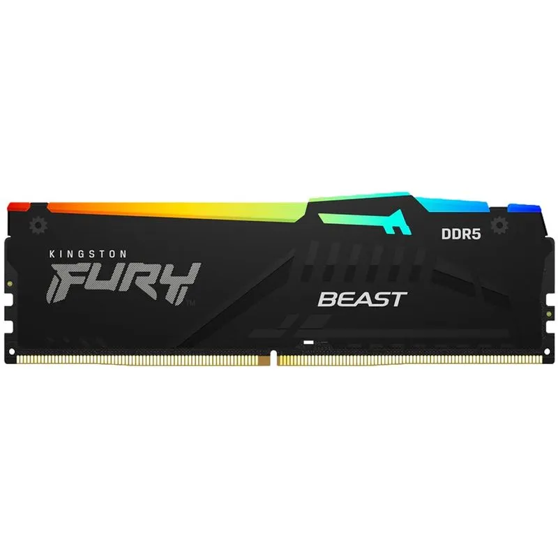 Memória Ram Kingston Fury Beast Kf552c40bba-16 16gb Ddr5 5200mhz Rgb Cl40 Dimm Pc Desktop Gamer Alta Performance Dissipador Calor
