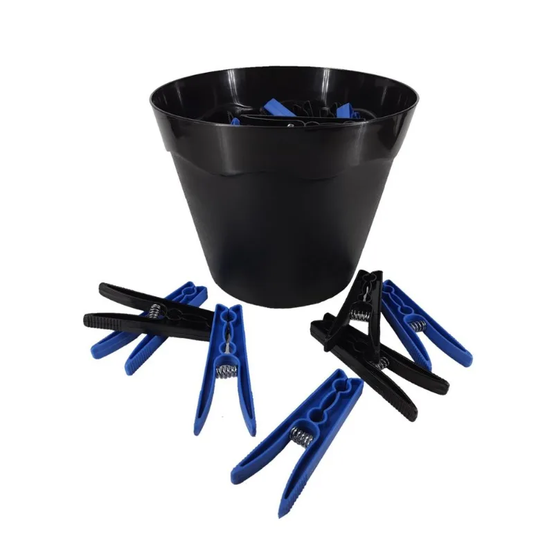 Cesto Preto Pregadores De Roupas Plástico Preto Com Azul