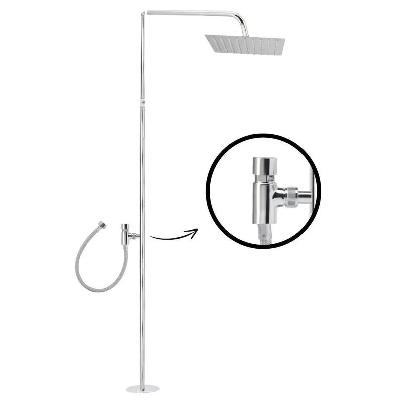 Ducha Externa Beluga Inox Quadrada - Acionamento Automático