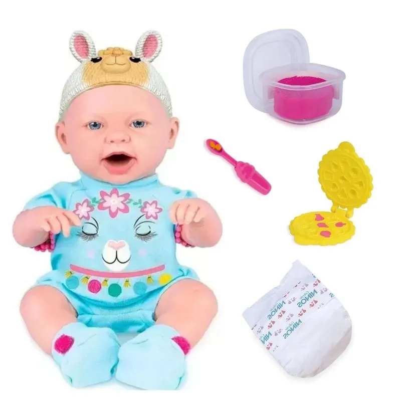 Boneca Menina 37 Cm Baby Ninos Come Faz Caquinha Cotiplás