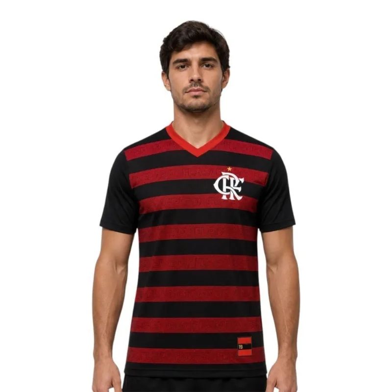 Camisa Braziline Flamengo Nineteen Masculina GG / Preto e Vermelho