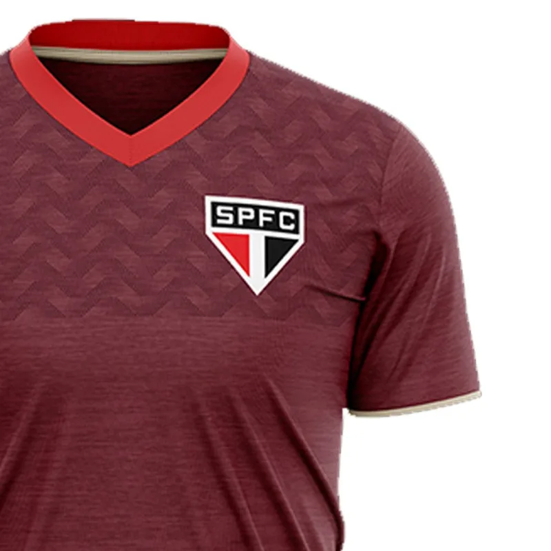 Camisa São Paulo Oficial Poliester Bordô Digno Braziline - Bordô - M