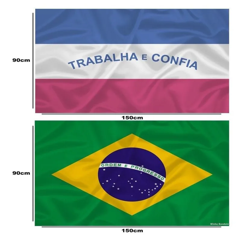 Bandeira Do Espírito Santo + Do Brasil Cores Nas Duas Faces