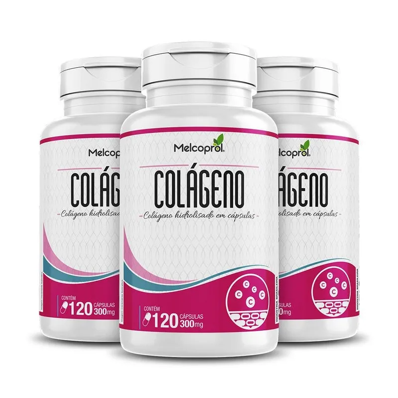 Colageno Hidrolisado 100% Puro 300Mg 3X120 Caps Melcoprol