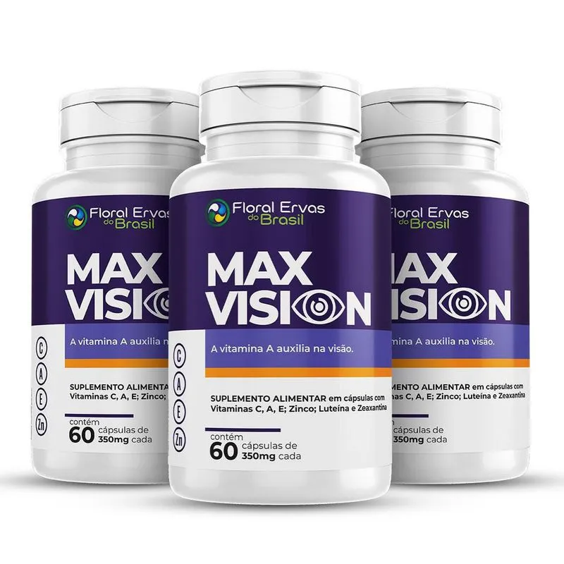 Max Vision 3X60 Cáps Luteína Zeaxantina Vitamina A C E Zn
