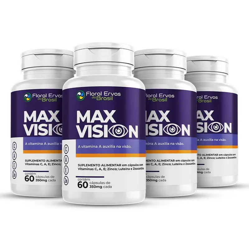Max Vision 4x60 Cáps. Luteína Zeaxantina Vitamina A C E Zn