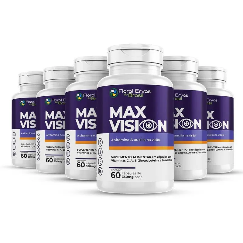 Max Vision 6X 60 Cáps. Luteína Zeaxantina Vitamina A C E Zn
