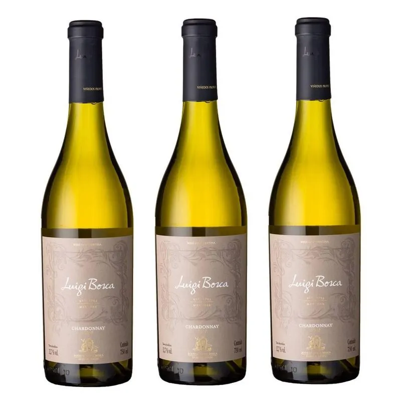 Kit 03 Unidades Vinho Luigi Bosca Chardonnay 750ml