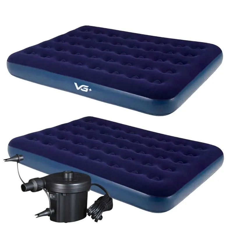 Kit 2 Colchões Infláveis Casal Flocked Comfort com Bomba Elétrica Vg Plus