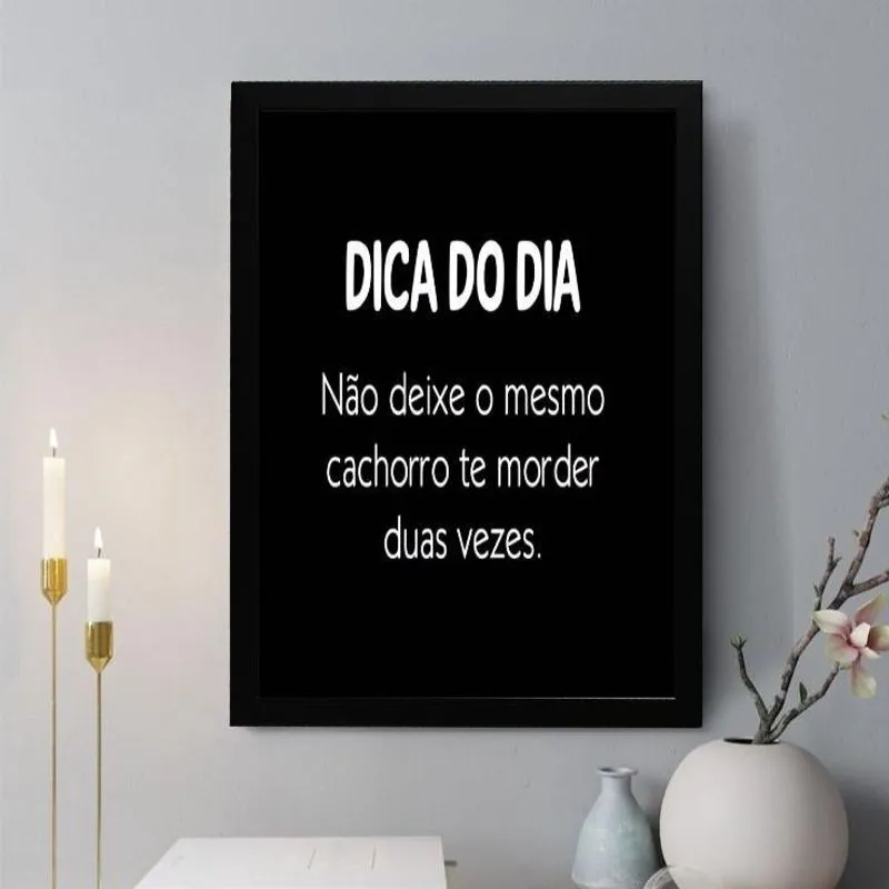 Quadro Decorativo Dica Do Dia 24X18Cm - Com Vidro