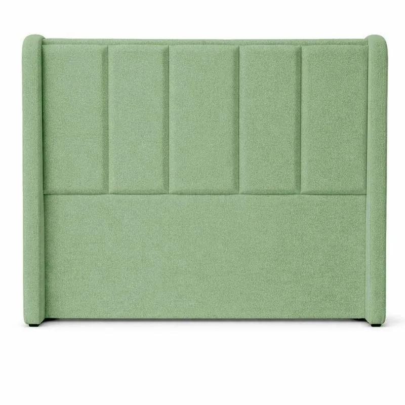 Cabeceira Cama Box Casal Dyana Estofada Suede Madeira Maciça Verde Claro