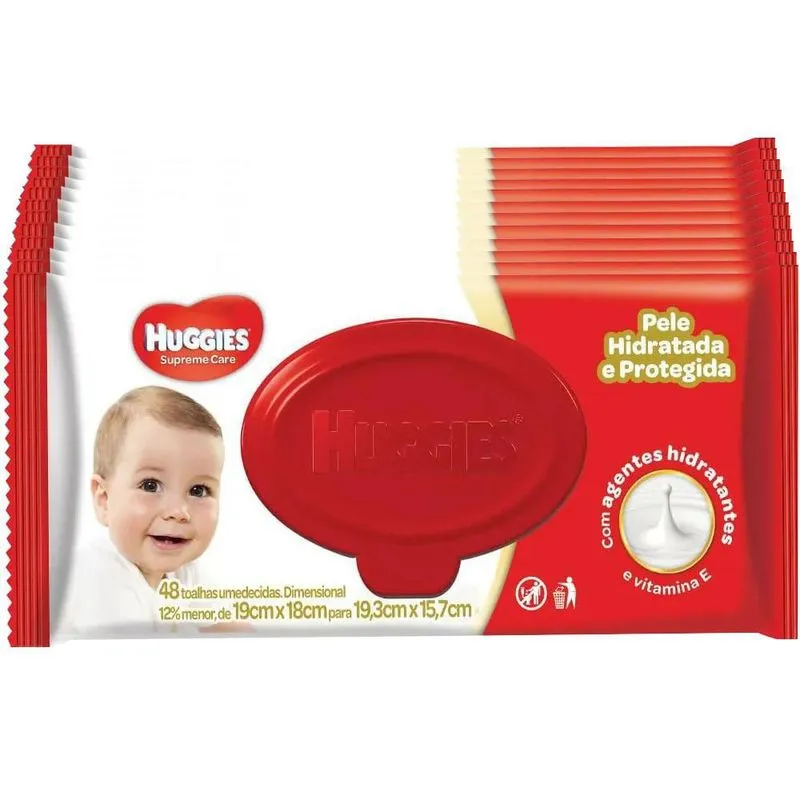 Lenços Umed Huggies Supreme Care 48un (kit 6 Pcts)