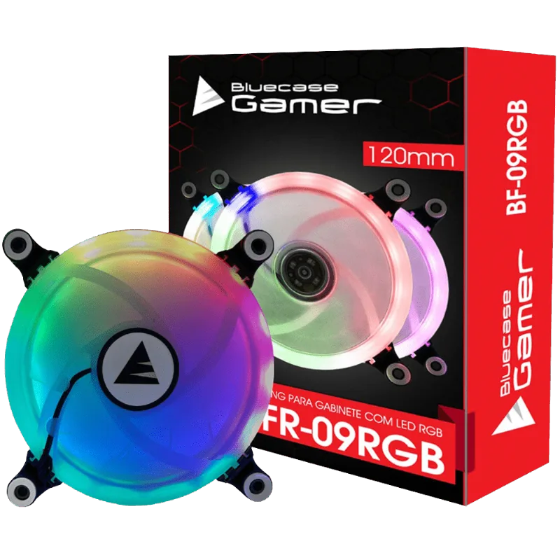Cooler Fan Bluecase RING BFR-09RGB, RGB Por Controlador, 12CM - BFR09RGBCASE