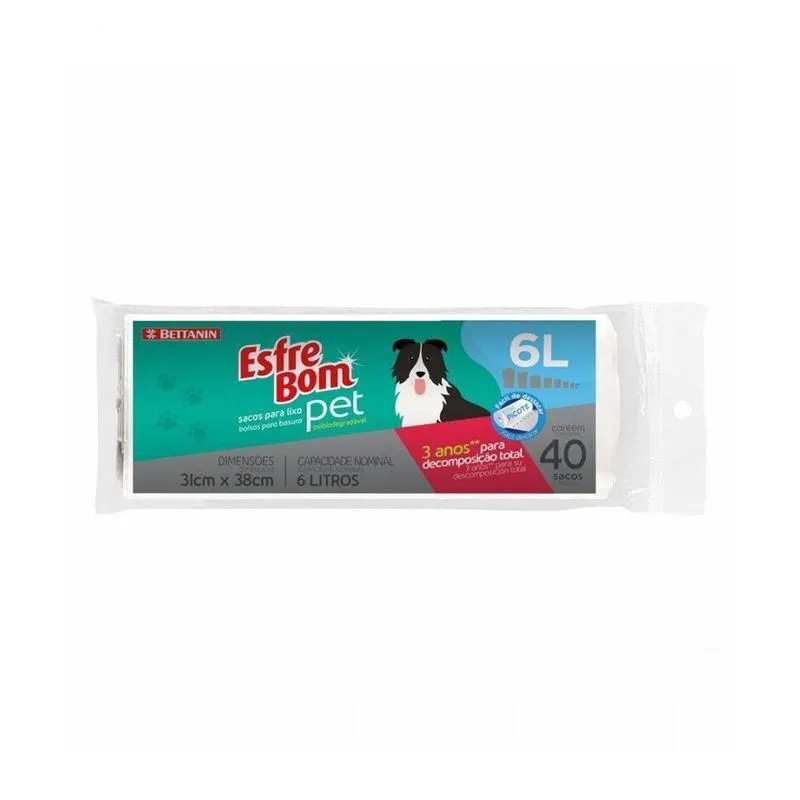 Saco De Lixo Oxibiodegradável Pet 6 Litros Esfrebom Bettanin