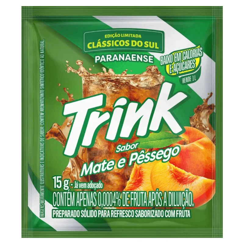 Refresco em Pó Trink Mate e Pêssego 15g