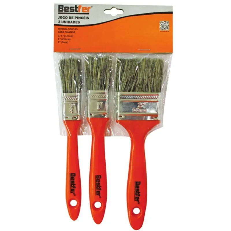 Novo Jogo de Pincel Para Pintura Com 03 Peças Peg e Pinte