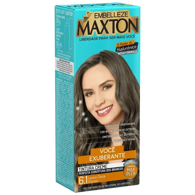 Coloração Kit Prático Maxton 6.1 Louro Escuro Acinzentado