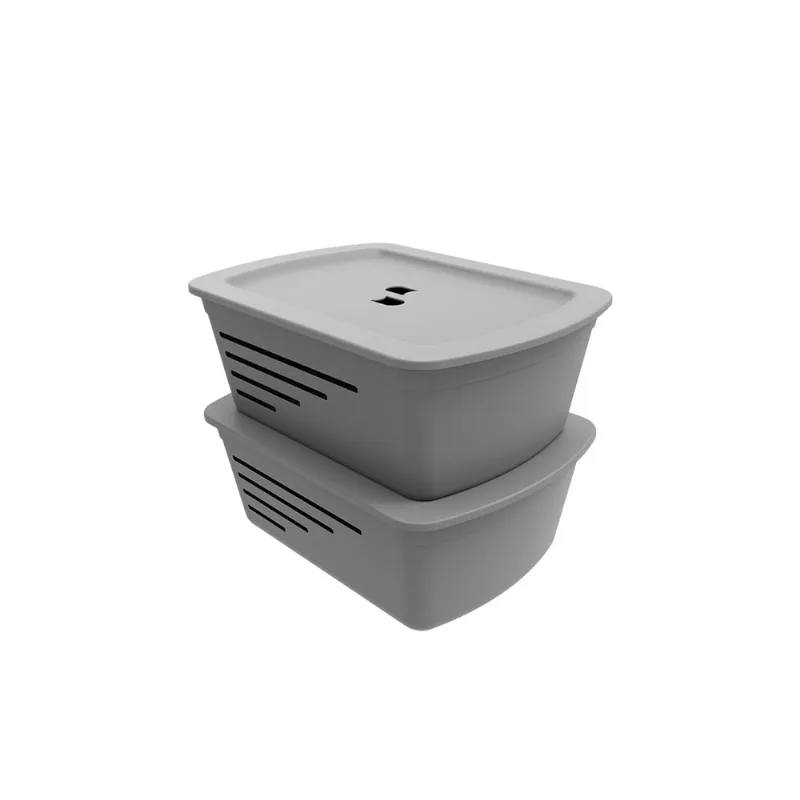 Caja Org. Soprano 43x32x17 15l Gris Con Tapa