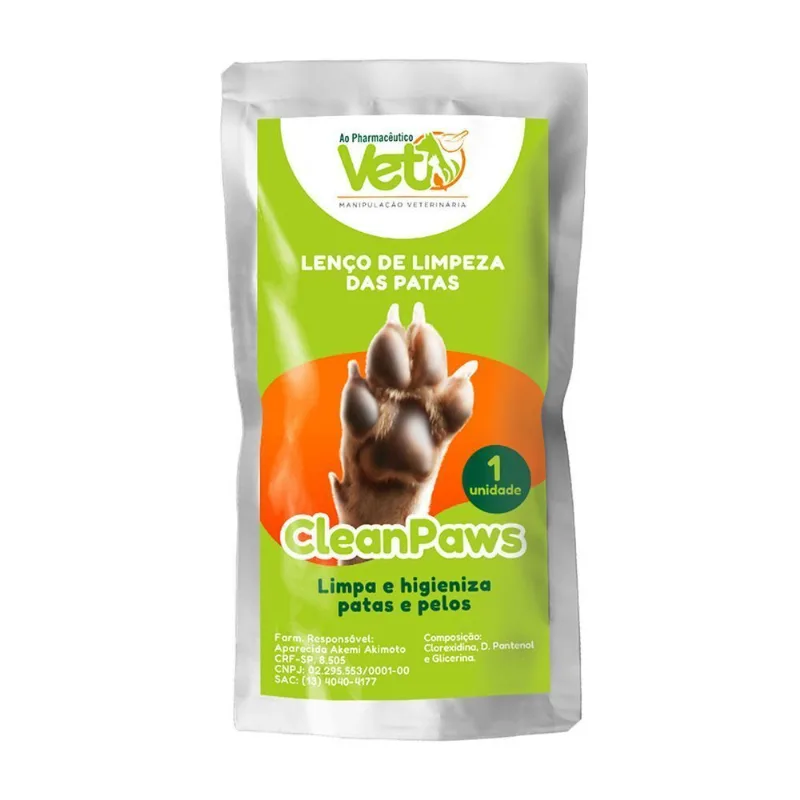 Cleanpaws Lenço De Limpeza Para Patas 1 Unidade Aoph 9g