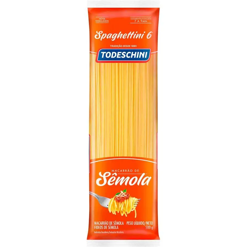 Macarrão TODESCHINI Spaghetti 06 Sêmola 500g